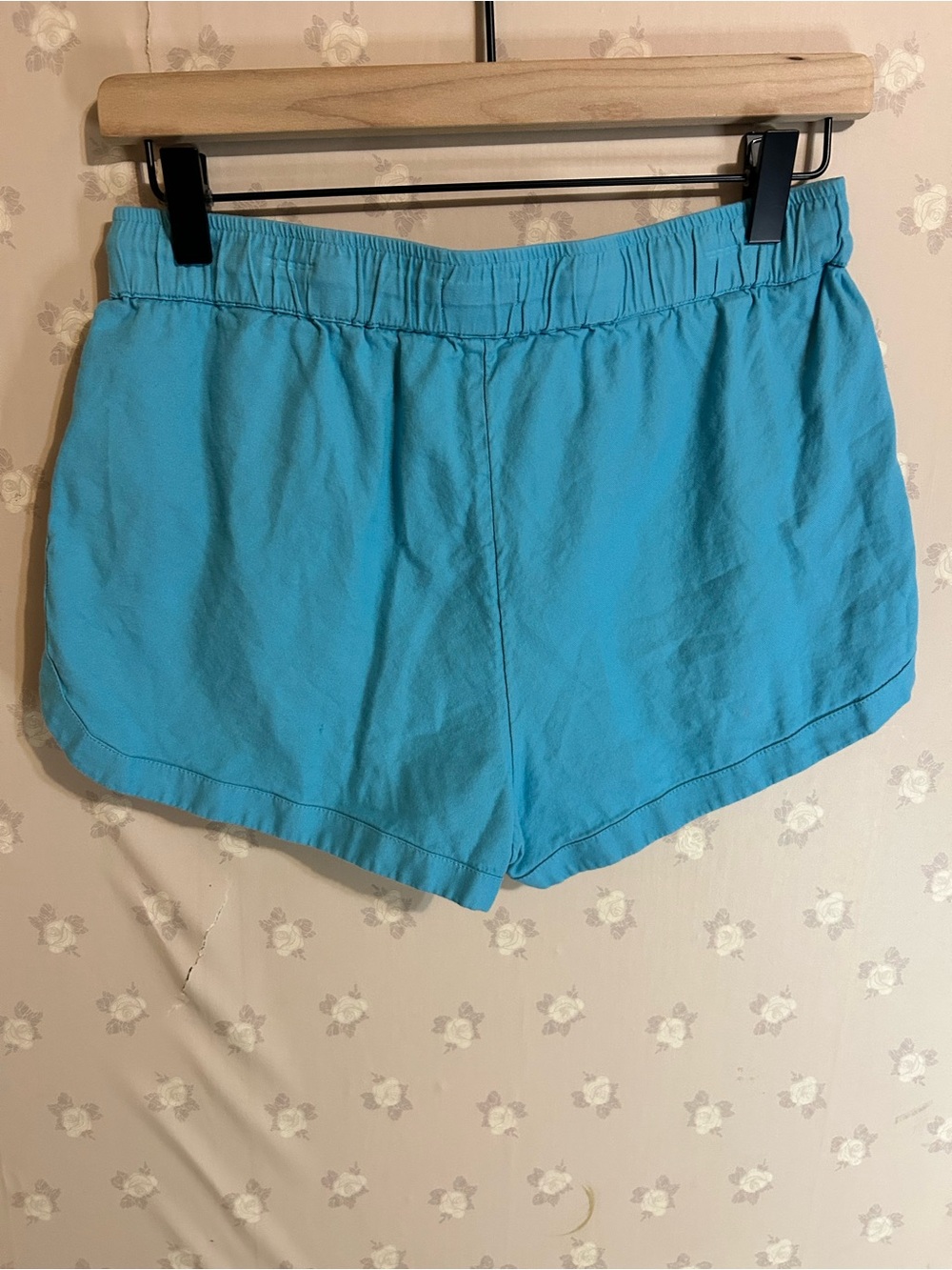 ROXY Juniors M Y2K Aqua Blue Beach Surf Shorts Elastic Waist Drawstring Summer - Picture 2 of 8